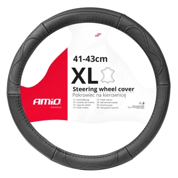 Pokrowiec skórzany nakładka na kierownicę samochodową XL 41-43cm