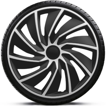 Kołpaki samochodowe na felgi stalowe Turbo Silver Black 16 cali
