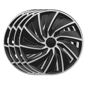 Kołpaki samochodowe na felgi stalowe Turbo Silver Black 16 cali