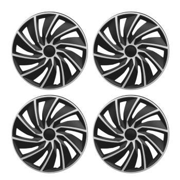 Kołpaki samochodowe na felgi stalowe Turbo Silver Black 16 cali