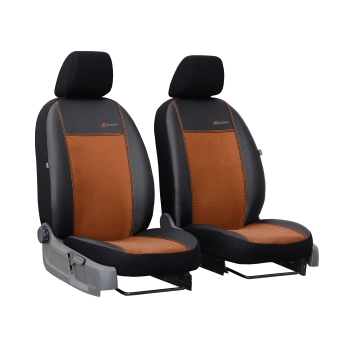 Pokrowce samochodowe przednie Exclusive alkantara 1+1 (brązowe)