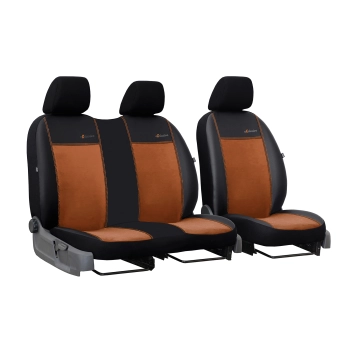 Pokrowce uniwersalne Exclusive alkantara 2+1 BUS / VAN (brązowe)